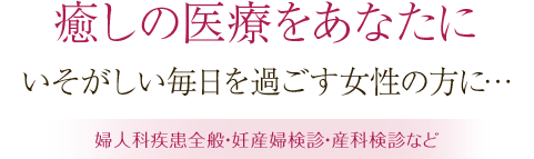 癒しの医療をあなたに いそがしい毎日を過ごす女性の方に… レディースクリニックかとう